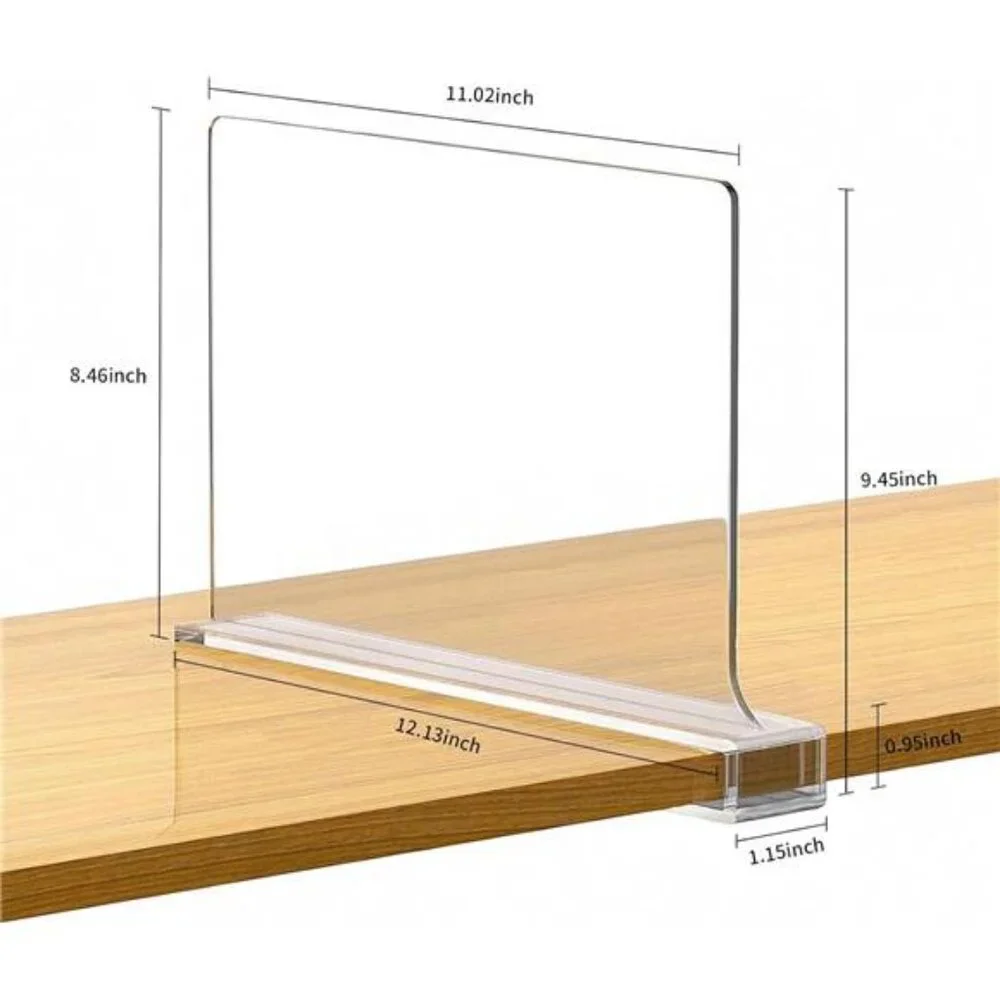 Acrylic Closet Shelf Dividers, Heavy Duty Organizer for Clothes, Handbags,